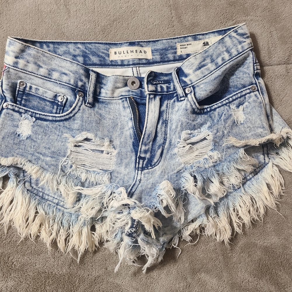 Denim American Flag shorts